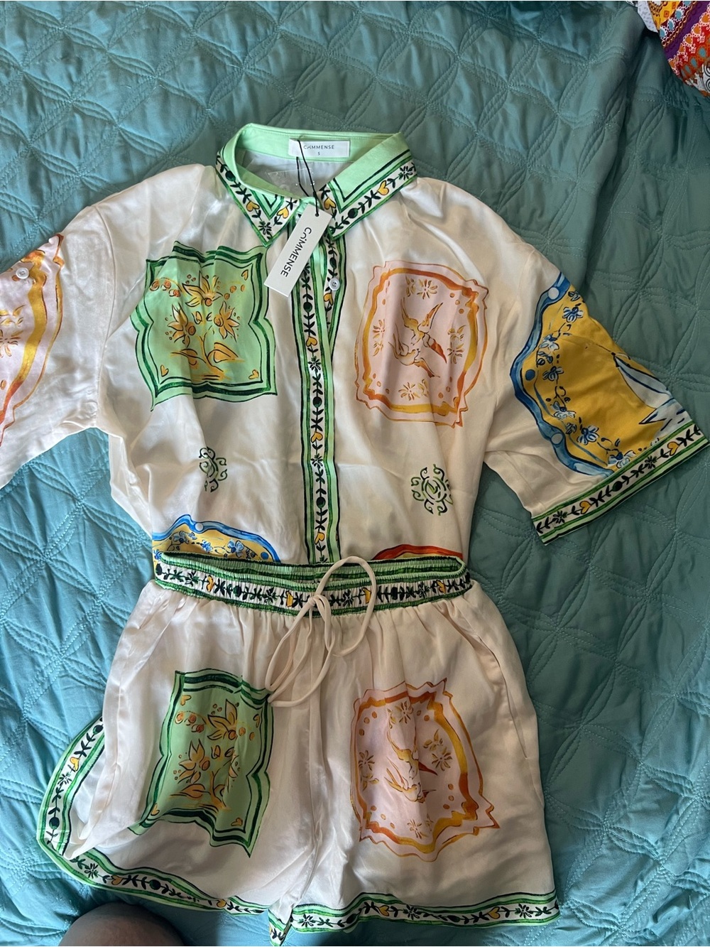 NWT Colorful, Silky Feel Commense Shorts and Top Set